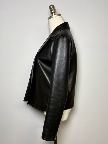 Women Size 38 (2 - 4 US) IRO Black Solid 100% Leather Pre-owned Jacket