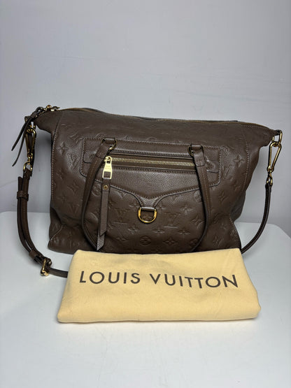 Women's Louis Vuitton Lumineuse PM Taupe Monogram Empreinte Leather Authentic Pre-Owned Bag