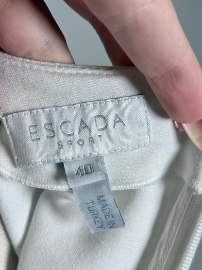 Women Size 40 Escada Sport White, blue Stripe Women's Dress