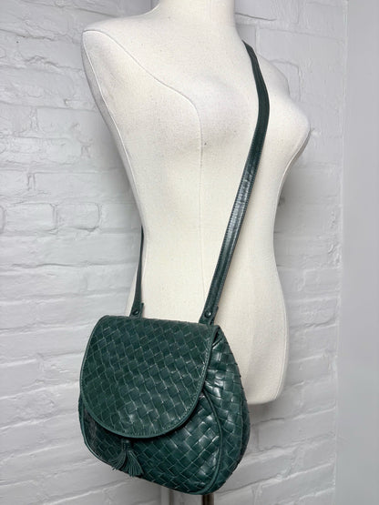 Leather Bottega Veneta Weave Vintage Green Small Purse