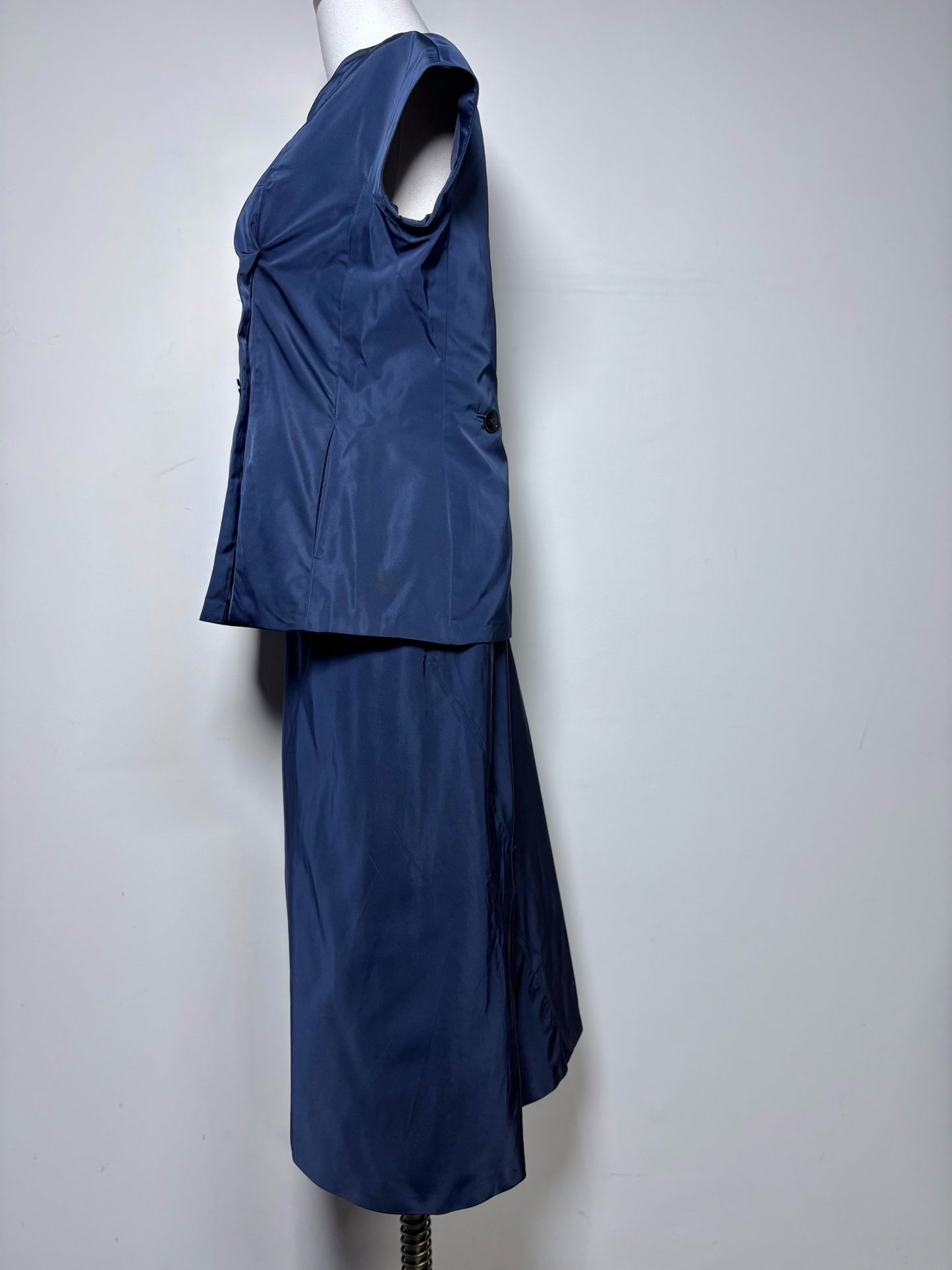 Women Size 36 (6 US) Jil Sander Navy Blue Solid Vintage Pre-owned 2 Piece Set