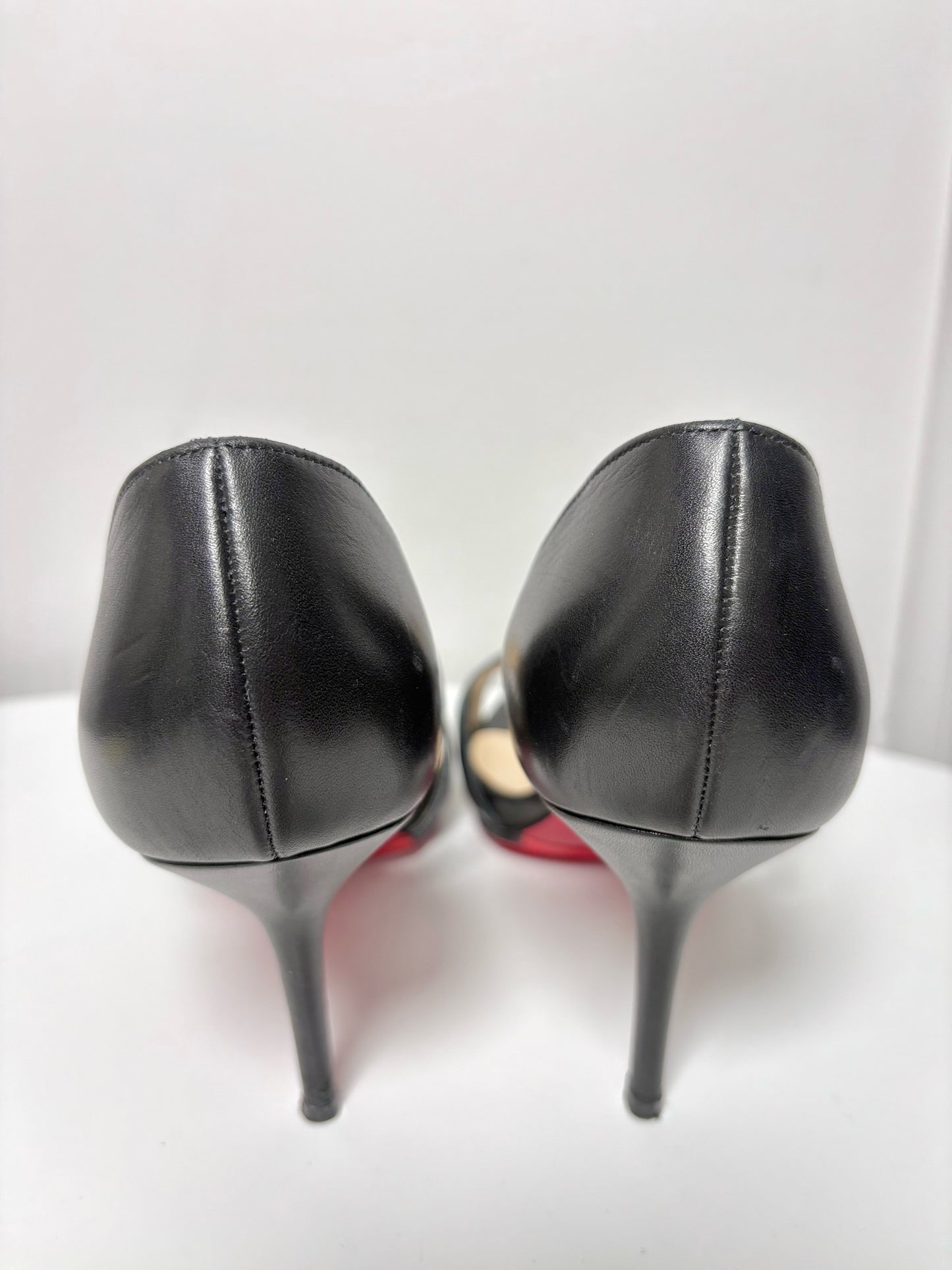 W Shoe Size 38.5 (8.5) Christian Louboutin Black Leather Heels