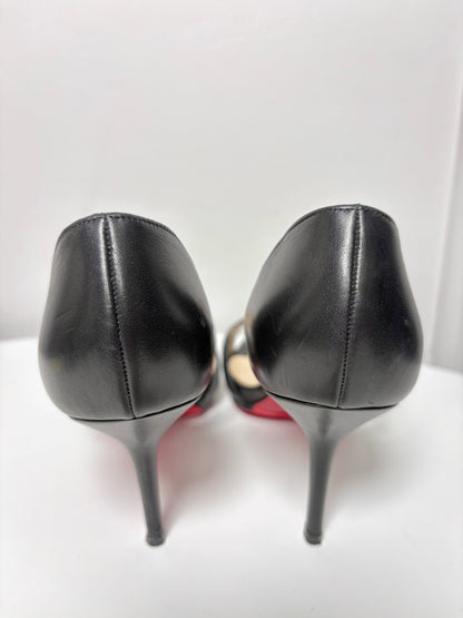 W Shoe Size 38.5 (8.5) Christian Louboutin Black Leather Heels