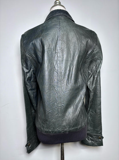 Women Size S Dolce & Gabbana Green Solid Leather Jacket