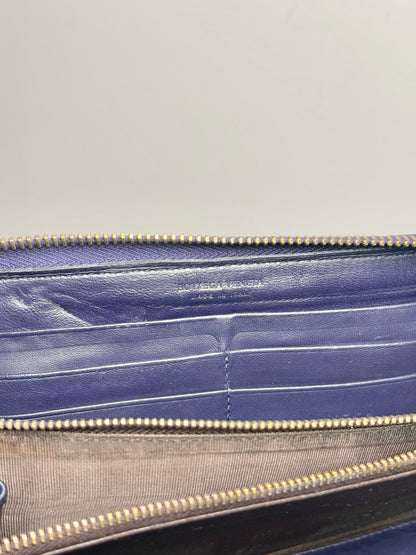 Bottega Veneta Leather Navy Clutch Lambskin Wallet