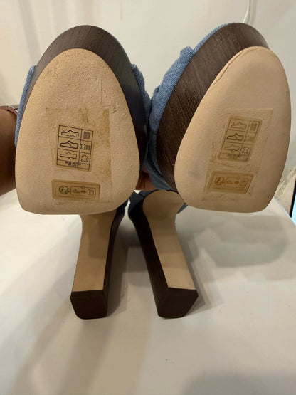 Jimmy Choo Heloise Light Blue Denim Platform Heels NWT | Pre-owned