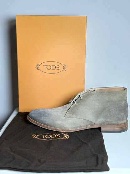 Mens Shoe Tod's Taupe Suede Leather Desert Boots