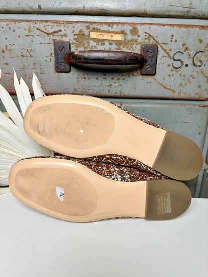 W Shoe Size 37.5 (7 US) AGL Rust Orange Fabric Loafers