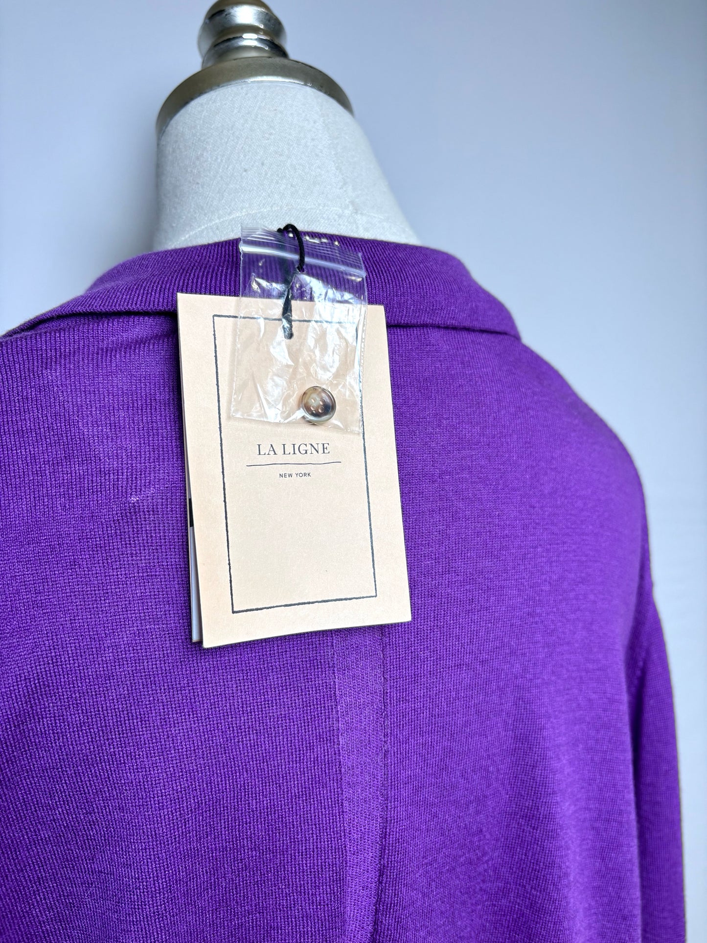 Women Size L La Ligne New York Purple Solid Silk Sweater