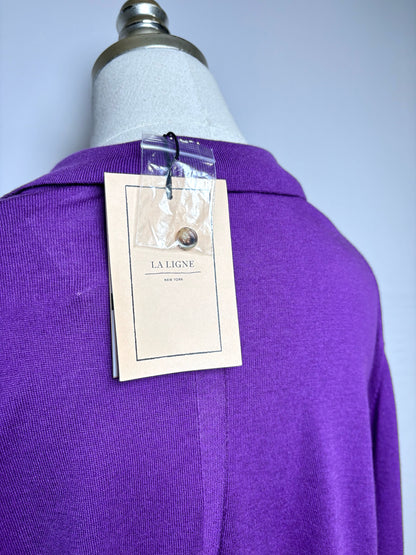 Women Size L La Ligne New York Purple Solid Silk Sweater
