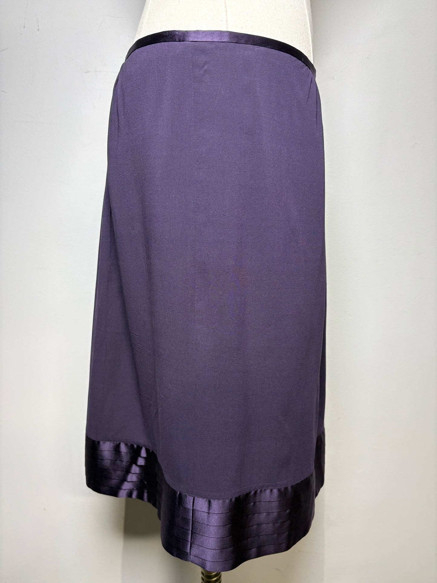 Women Size 6 Burberry Purple Silk Blend Pre-Owned Tiered Skirt