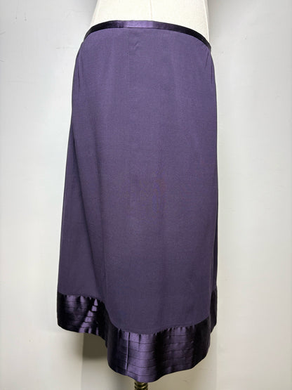 Women Size 6 Burberry Purple Silk Blend Pre-Owned Tiered Skirt