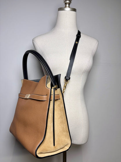 Women's Tory Burch Lee Radziwill Double Bag Large Leather Pre-owned Neutrals