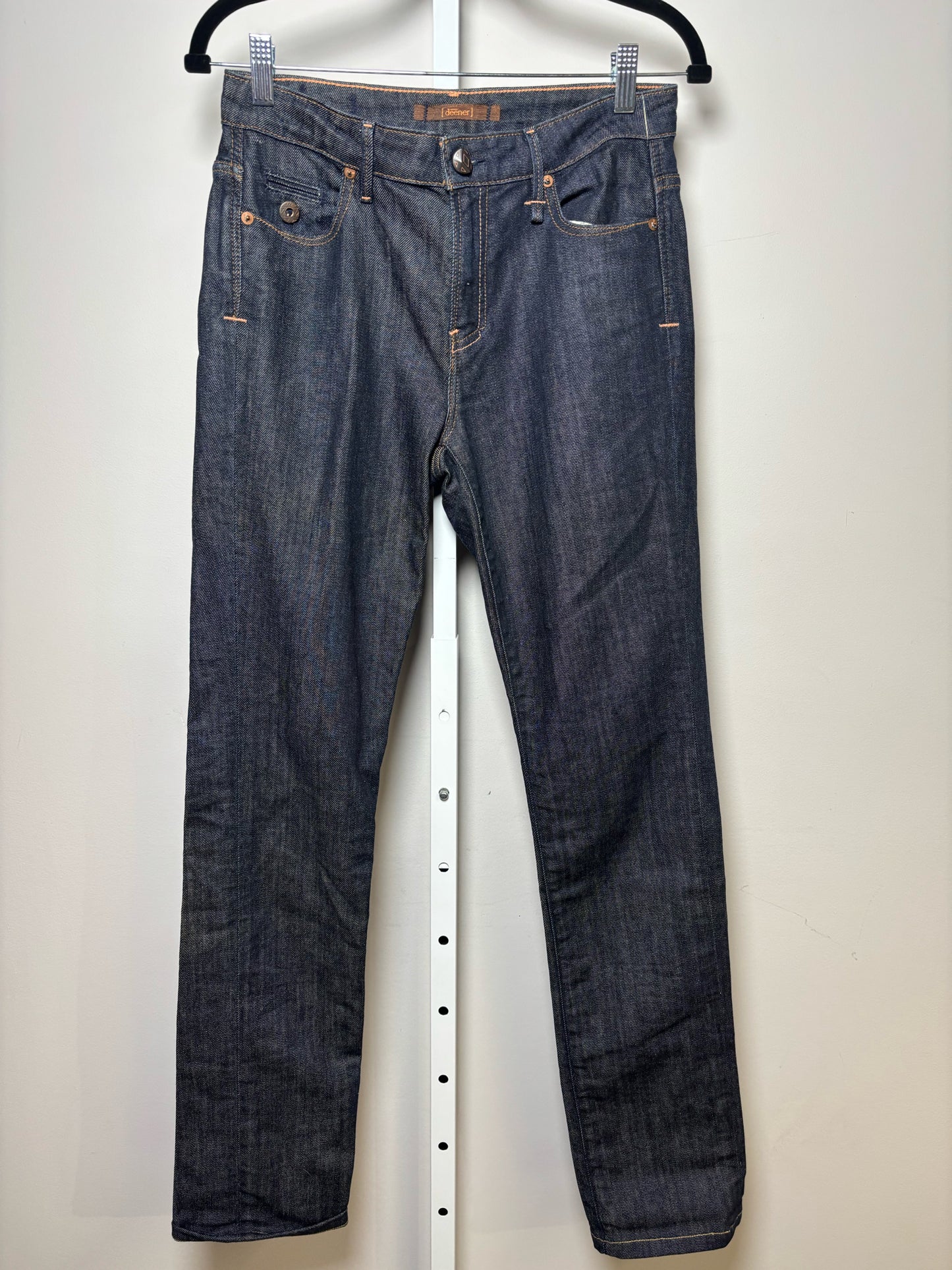 Women Size 28 (6/M) Deneer Black Solid Denim Jeans