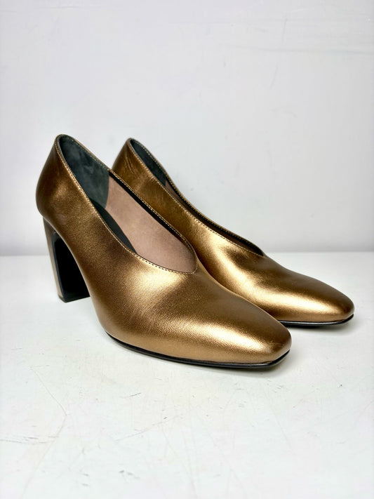 W Shoe Size 9.5 Rachel Comey Chloris Bronze Leather Cowhide Pre-owned, NWT Pumps