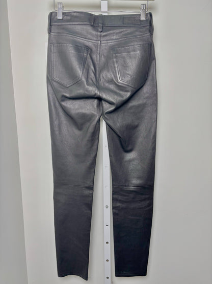 Women Size 0 Polo by Ralph Lauren Black Leather Tapered Leg Jeans