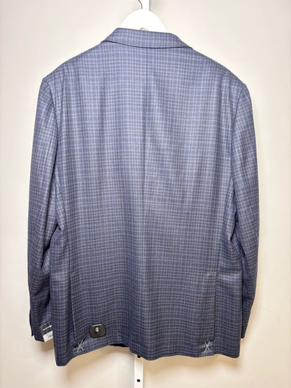 Ermenegildo Zegna Blue Silk Checkered Men's Mens Size 48R Blazer
