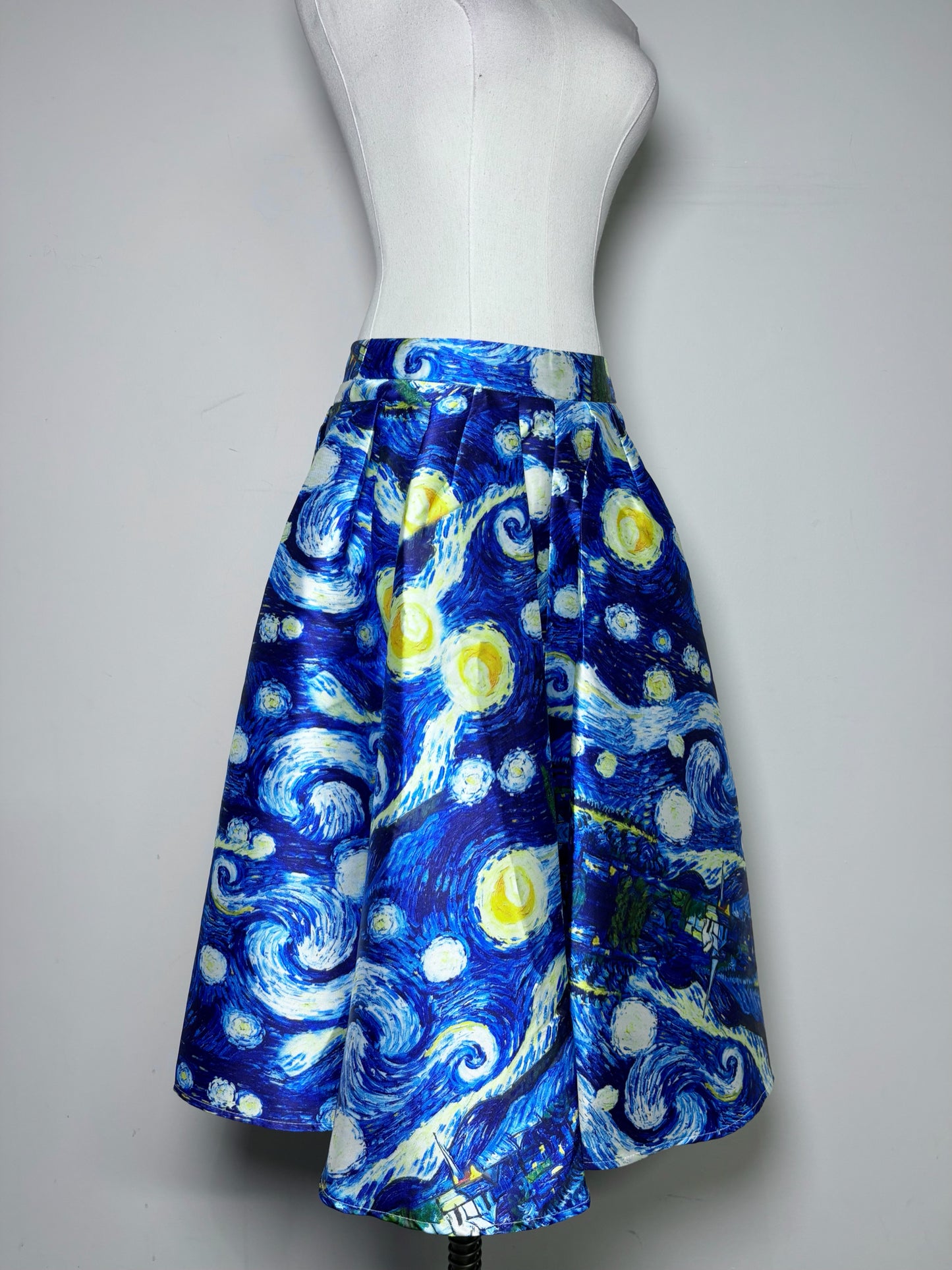 Women Size S Davida Blue Van Gogh Starry Night Skirt
