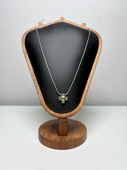 Robert L Morris RLM Studio Byzantine Cross 18K 925 Peridot Pre-owned Necklace