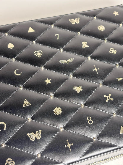 Foundrae Quilted, Symbols Leather Pre-owned Travel Jewelry Case