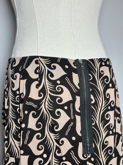 Women Size 38 Marni Black, Beige Abstract Art Pre-owned Skirt