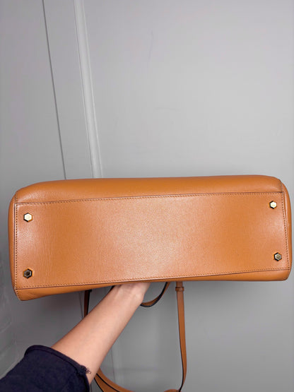 Lancel Solid Leather Camel Medium Purse