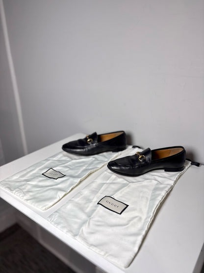 W Shoe Size 36 (5.5/6 US) Gucci Jordaan Black Leather Pre-owned Loafers