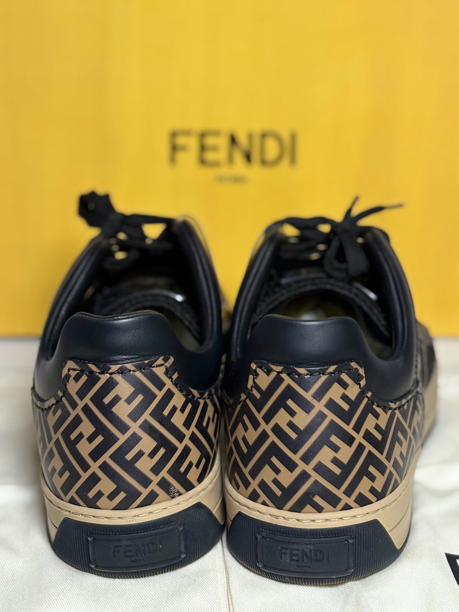 Fendi Black, Brown Fendi Logo Men's Sneakers – VIDA STYLE SHOP