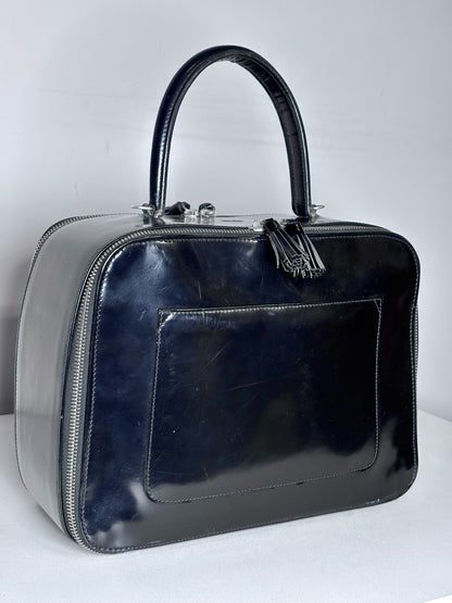 Anya Hindmarch London Solid Vintage Pre-owned Black Patent Purse