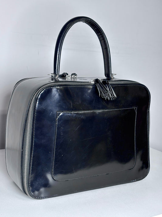 Anya Hindmarch London Solid Vintage Pre-owned Black Patent Purse