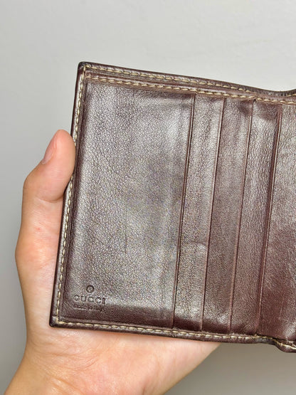 Gucci Canvas Tri Fold Dark Brown Gucci GG Monogram Wallet