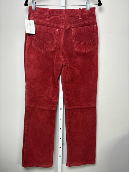 Women Size 28 Element Suede Red Solid Pants