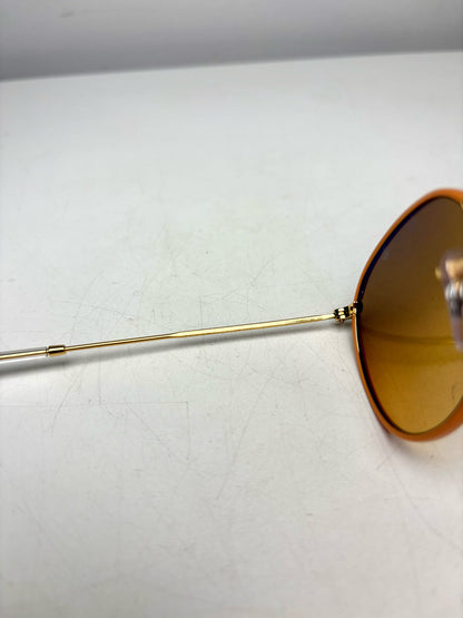 Ray Ban Pre-owned Brown, Gold, Orange Metal Sunglasses