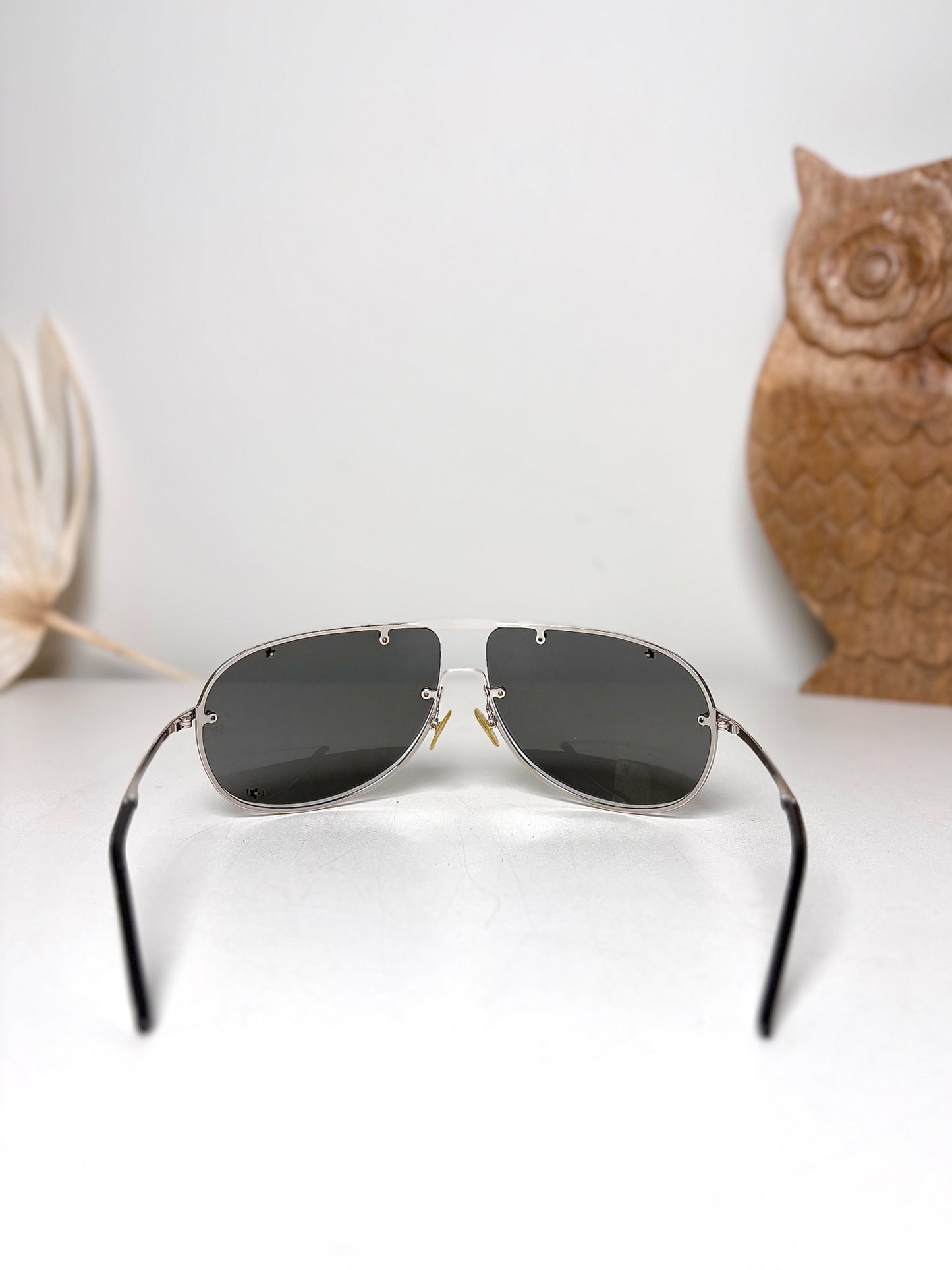 Metal Christian Dior Silver Windshield Sunglasses