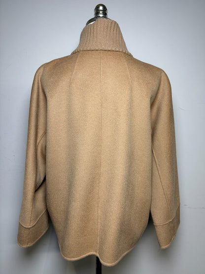 Women's Size M Kinross Cashmere Camel Wool Cashmere Blend Pre-Owned Zip-Up Jacket