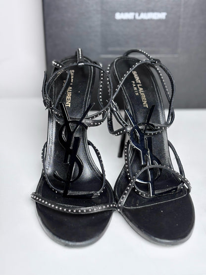 W Shoe Size 41 (10 - 10.5) Yves Saint Laurent Black Leather Calfskin Heels