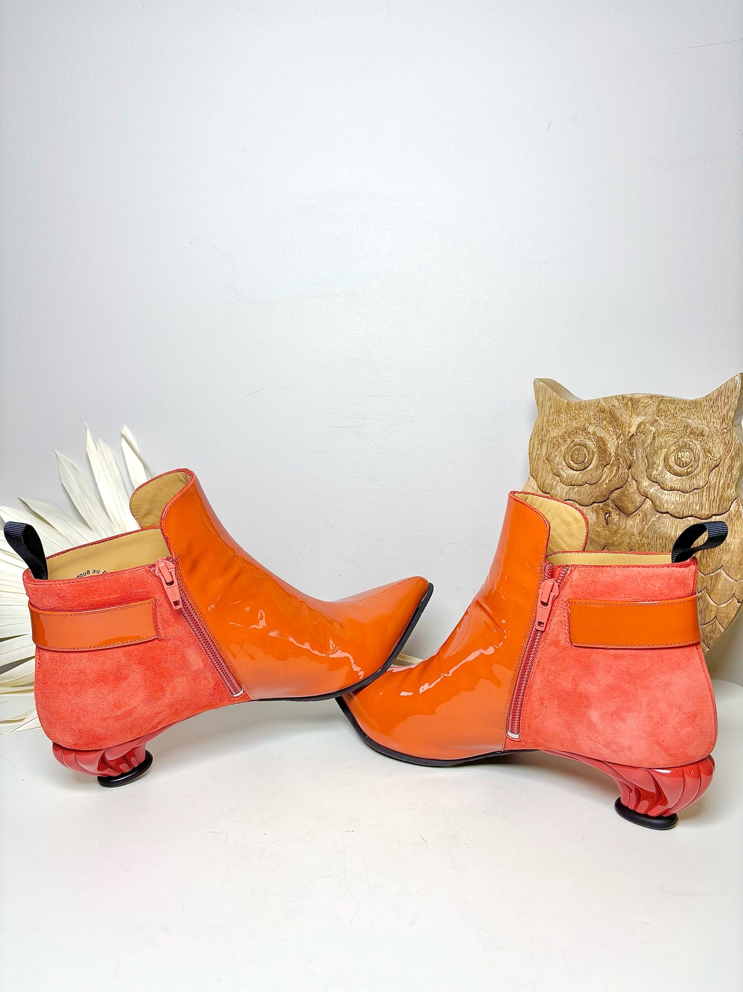 W Shoe Size 9 John Fluevog Orange PVC Lucidota NWT Boots