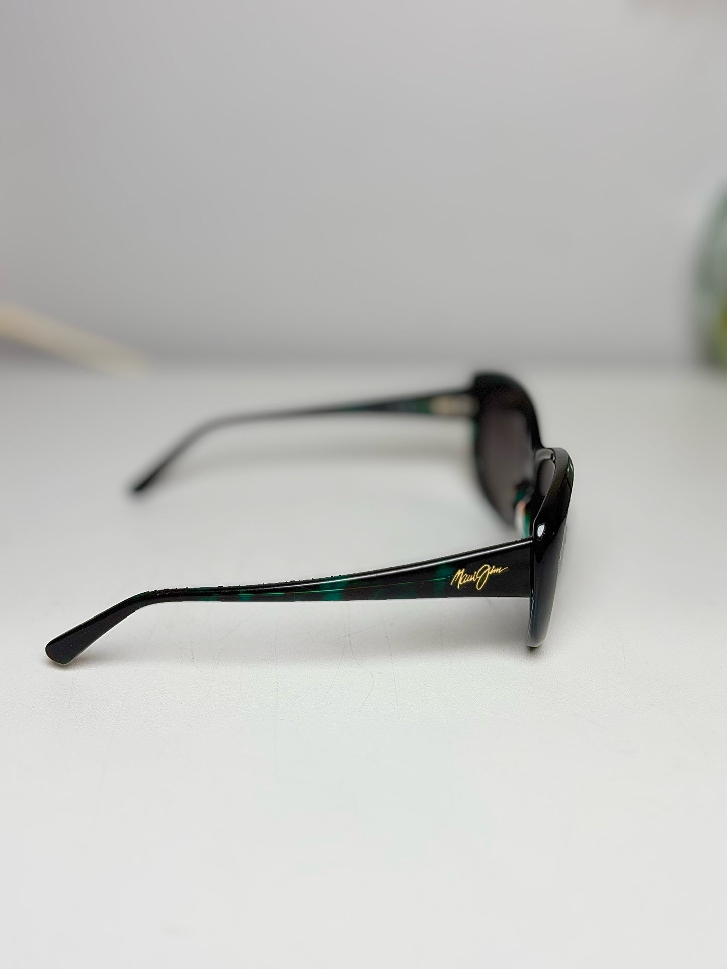 Maui Jim Black Blue Oval Cat Eye Women's Sunglasses