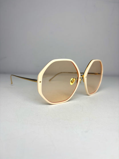 Linda Farrow Alona Sunglasses NWOT Peach Acetate, Titanium Sunglasses
