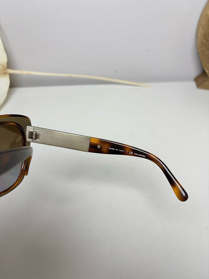 Burberry Brown Cat Eye Silvertone Hardware Sunglasses