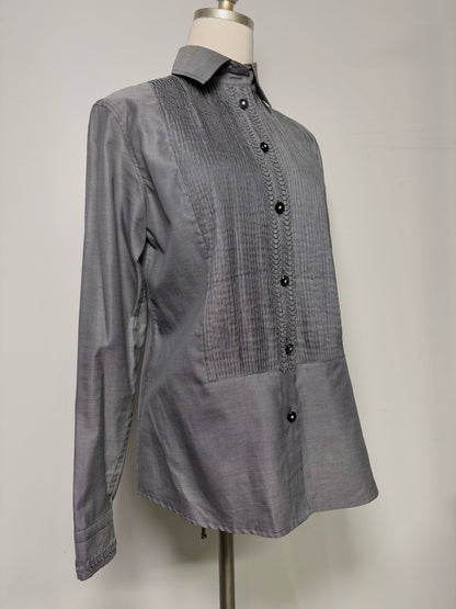 Women Size 46 (10, US) Etro Black Micro-check Shirt