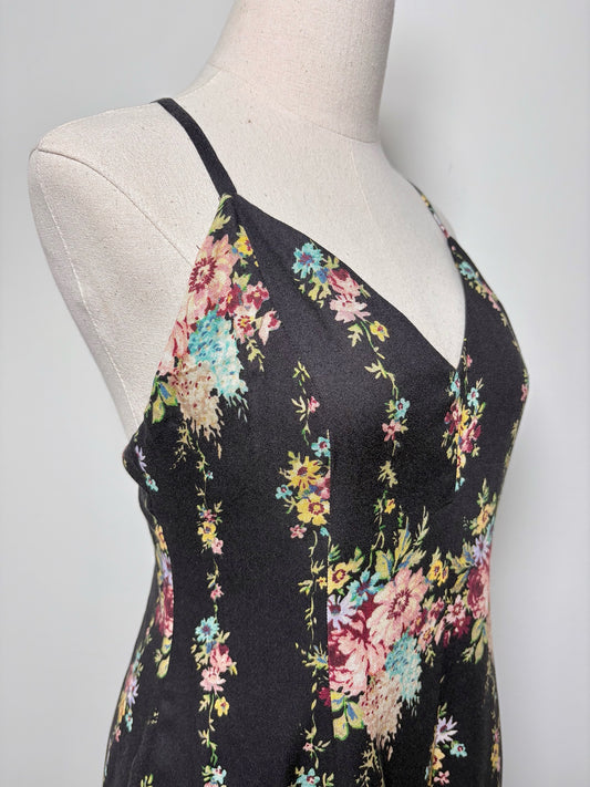 Women Size M Alice + Olivia Black, yellow, green, blue Floral Viscose Dress