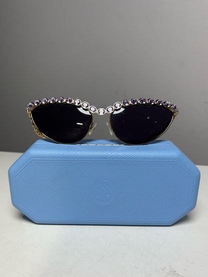 Swarovski Purple SK7030 Cat Eye Crystalized Sunglasses Women's Pre-owned