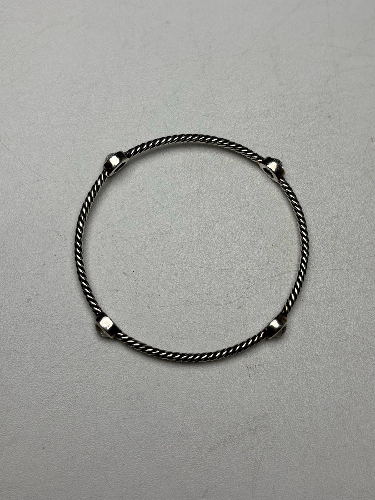 Women's David Yurman Confetti 4-Station Quartz Sterling Silver Pre-Owned Bangle Bracelet