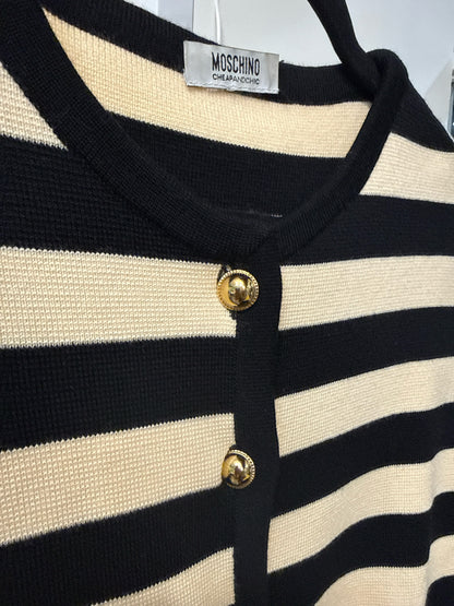 Women Size 8 Moschino Cheap and Chic Beige, black Striped Sweater