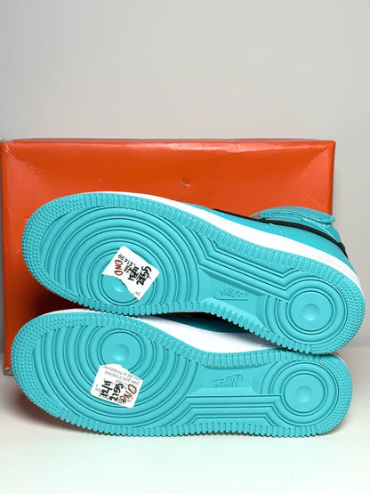 W Shoe Size 12 Nike x Tiffany & Co. Tiffany Blue, Black Leather High Top Sneaker