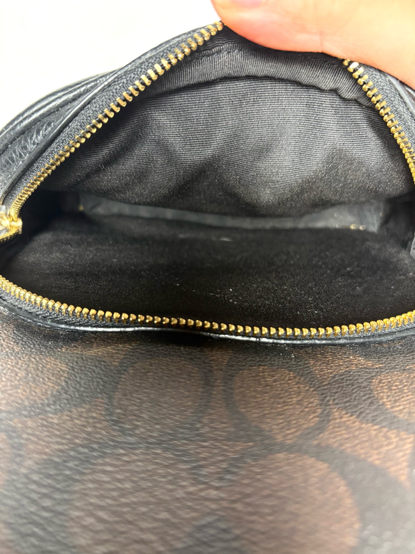 Women's Coach Coated Canvas Pre-owned Black, Brown Backpack
