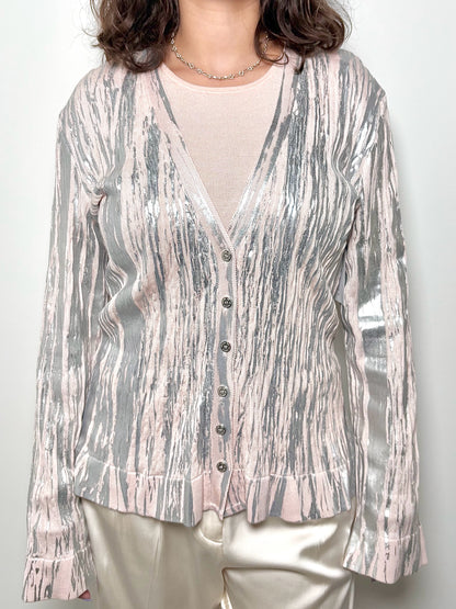 Women Size S Oscar de la Renta Peach Solid Cashmere, Silk Sleeveless Sweater