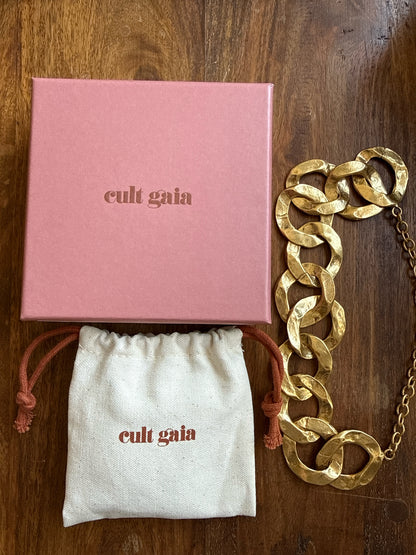 Cult Gaia Dulce Choker Necklace Gold Statement Collar | Pre-owned Excellent Condition