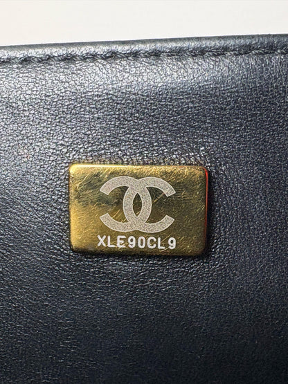 Chanel Small Boy Bag Quilted Calfskin, Ruthenium Black Pre-owned Purse